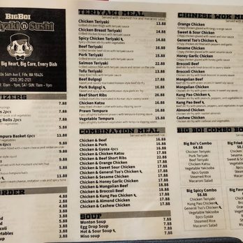 Big Boi - Menu 1of2 (4/27/26) - Japanese Near Me - Fife, Washington