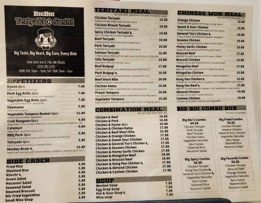 Menu photo 2 Big Boi Fife, WA