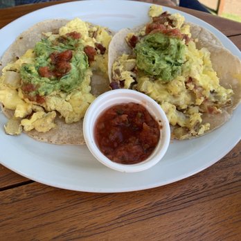 Nectarine Grove - Breakfast tacos with bacon - New American Near Me - Encinitas, California Nectarine Grove - Breakfast tacos with bacon - New American Near Me - Encinitas, California