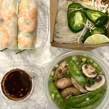 Vietnam Café - Shrimp Rolls (2) and Veigge Noodle Soup (Hu Tieu Cai Thap Cam) - Vietnamese Near Me - Philadelphia, Pennsylvania Vietnam Café - Shrimp Rolls (2) and Veigge Noodle Soup (Hu Tieu Cai Thap Cam) - Vietnamese Near Me - Philadelphia, Pennsylvania