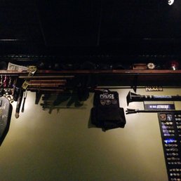 a variety of items hanging on a wall