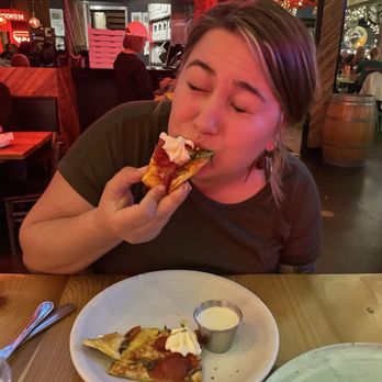 Happy Camper - Nadene Pizza in action - Pizza Near Me - Denver, Colorado Happy Camper - Nadene Pizza in action - Pizza Near Me - Denver, Colorado