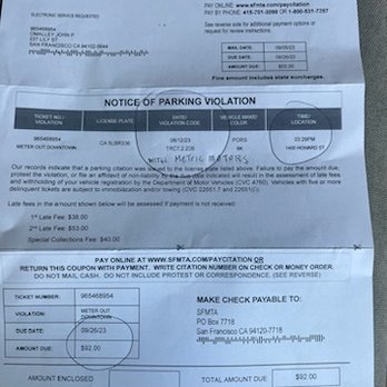 Metric Motors - I just got a ticket in mail Metric Motors had my car...got me a $92 Parking Ticket on top of bad business. Jose does not respond at all. - Auto Repair Near Me - San Francisco, California Metric Motors - I just got a ticket in mail Metric Motors had my car...got me a $92 Parking Ticket on top of bad business. Jose does not respond at all. - Auto Repair Near Me - San Francisco, California