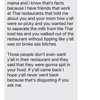 Thailicious - Thai restaurant admitting to spitting in our food. - Thai Near Me - Artesia, California