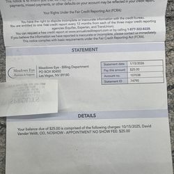 Meadows Eye Physicians & Surgeons - Predatory Billing Practices Unauthorized Appointment Scheduling
