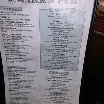 Mark's Pub - Menu - Pubs Near Me - Falls Church, Virginia