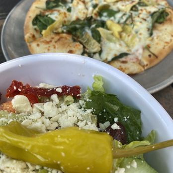 Palio's Pizza Cafe - Greek salad, spinach, feta and artichoke pizza - Pizza Near Me - Granbury, Texas Palio's Pizza Cafe - Greek salad, spinach, feta and artichoke pizza - Pizza Near Me - Granbury, Texas
