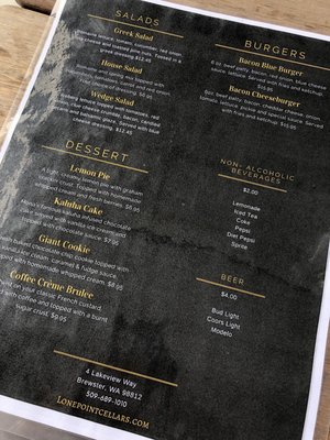 Menu photo 3 Lone Point Cellars Brewster, WA Menu photo 3 Lone Point Cellars Brewster, WA