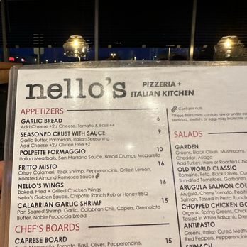 Nello's Ahwatukee - Menu - Pizza Near Me - Phoenix, Arizona