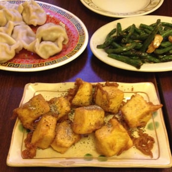 Dumpling House - Crispy Tofu, Pork  & Veggie Dumplings, and Green beans - Chinese Near Me - Davis, California