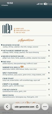 Menu photo 8 NEP Cafe - Irvine Irvine, CA