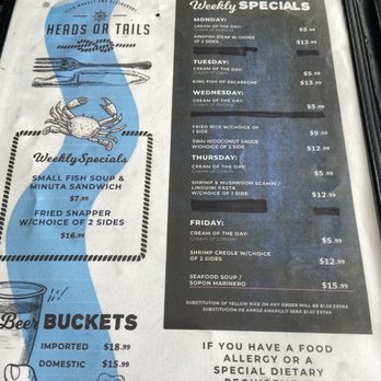 Heads or Tails Seafood - Menu July 2024 - Seafood Markets Near Me - Miami, Florida Heads or Tails Seafood - Menu July 2024 - Seafood Markets Near Me - Miami, Florida