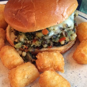The Corner Room - Delicious portabella mushroom veggie burger!  A must try at the Corner Room! - American Near Me - State College, Pennsylvania
