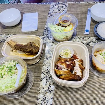 Mian - Let's eat! Ordered a ton of food for three people.  Wanted try different dishes. It was worth it. - Noodles Near Me - Artesia, California