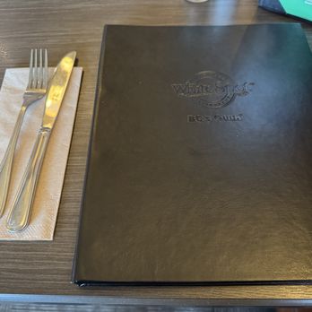 White Spot - Table setting and front of menu~ (October 2025) - Burgers Near Me - Burnaby, British Columbia