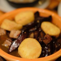 Au Pied de Cochon - Eggplant and tofu with pork belly