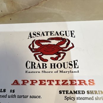 Assateague Crab House - Menu logo - Seafood Markets Near Me - Berlin, Maryland