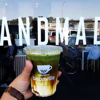 Bobaville - Black sugar matcha latte - Coffee & Tea Near Me - Daly City, California