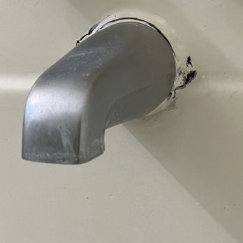 Archways Property Management - They installed new knobs without any caulking and left this cracked, moldy faucet - Property Management Near Me - Agoura Hills, California