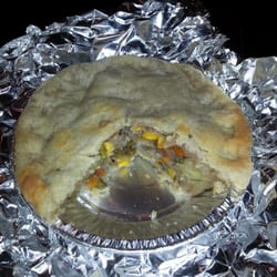 EAST SIDE OVENS - The pot pie... comes frozen. Here she is baked with a slice taken out!... so good and satisfying!
