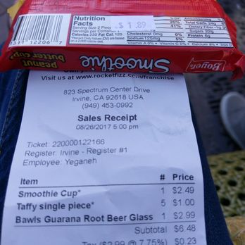 Rocket Fizz - Double check receipts, price is increased at register without your knowledge. - Candy Stores Near Me - Irvine, California Rocket Fizz - Double check receipts, price is increased at register without your knowledge. - Candy Stores Near Me - Irvine, California