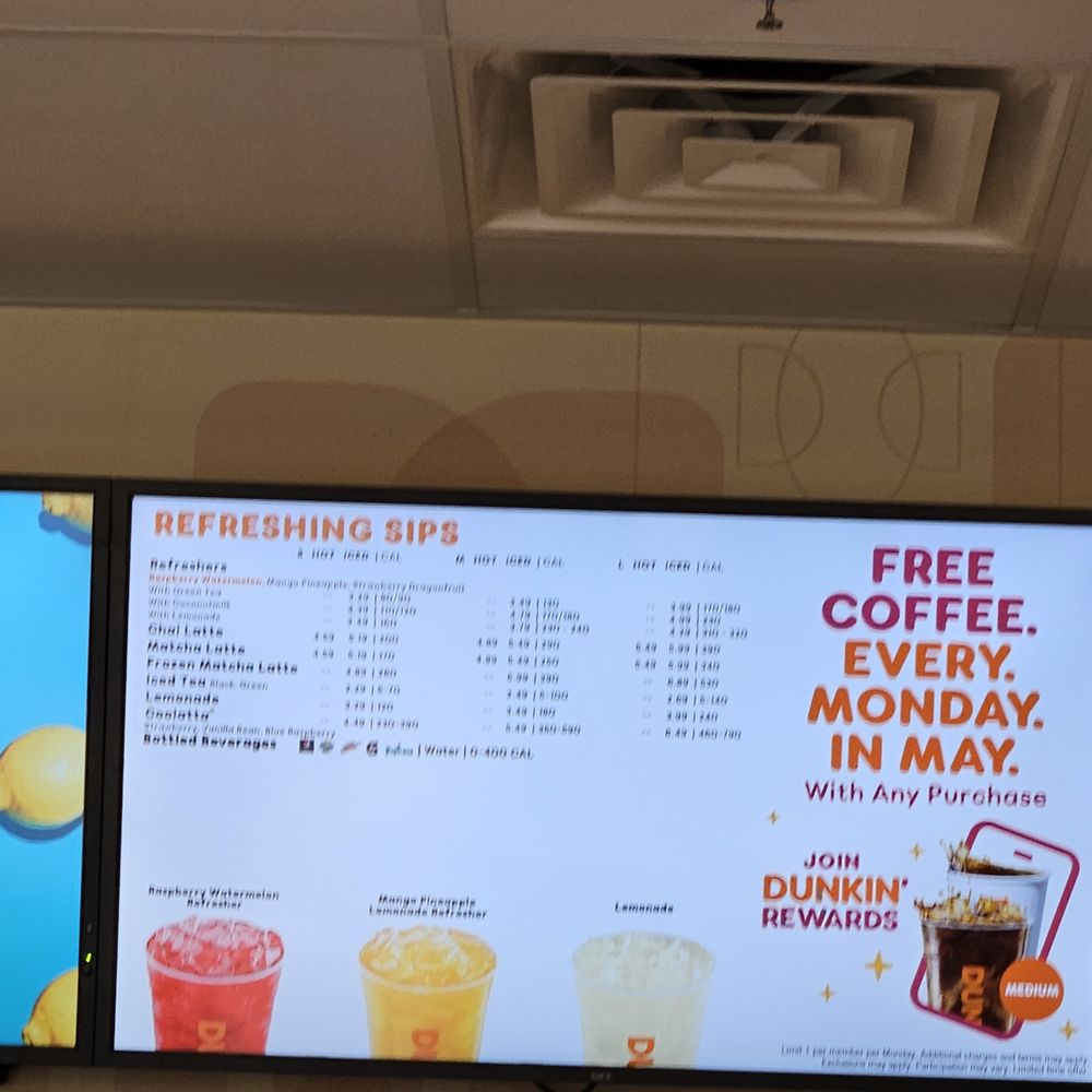 Dunkin' -  a menu for a coffee shop - Coffee & Tea Near Me - Upper Marlboro, Maryland