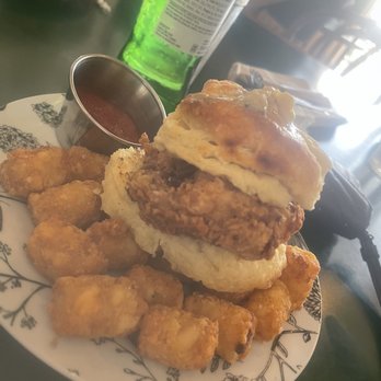 Libelula - Fried Chicken Biscuit and Crunchy Tater Tots - Breakfast & Brunch Near Me - Fresno, California