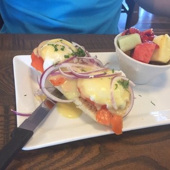 First Watch - Salmon Benedict with fruit - Breakfast & Brunch Near Me - Winter Garden, Florida First Watch - Salmon Benedict with fruit - Breakfast & Brunch Near Me - Winter Garden, Florida