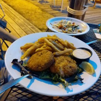 Castaways - Crappy photo of the vegan "crabcakes". Get these! - Seafood Near Me - Webster, New York