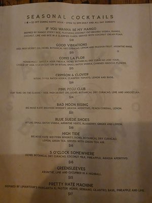 Menu photo 4 As Above, So Below Distillery Santa Fe, NM