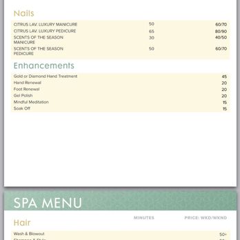 Spa Pechanga - Some spa offerings - Day Spas Near Me - Temecula, California