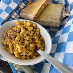 Cornerstone Cafe & Coffee - Buffalo chicken wrap and street corn