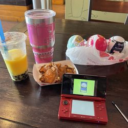 Mr. Boba - A Nintendo switch and fishy's with Boba inside and also a mango slush with extra Boba is my favorite