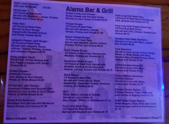Menu photo 2 Alamo Bar & Grill Houston, TX Menu photo 2 Alamo Bar & Grill Houston, TX