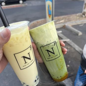 N7 Draft Tea and Coffee - Jasmine Nitro Milk Tea (Left), Mango Matcha (Right) - Coffee & Tea Near Me - San Jose, California N7 Draft Tea and Coffee - Jasmine Nitro Milk Tea (Left), Mango Matcha (Right) - Coffee & Tea Near Me - San Jose, California