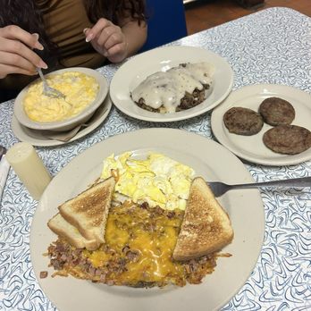 Dots Diner - River Ridge - B2 Eggs, Hash Brown, Toast & Breakfast Meat Biscuit & Biscuit & Sausage Gravy Cheesy Grits - Diners Near Me - River Ridge, Louisiana Dots Diner - River Ridge - B2 Eggs, Hash Brown, Toast & Breakfast Meat Biscuit & Biscuit & Sausage Gravy Cheesy Grits - Diners Near Me - River Ridge, Louisiana