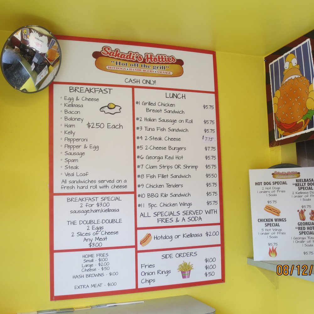 Sahadi's Hotties - menu - Hot Dogs Near Me - New Britain, Connecticut