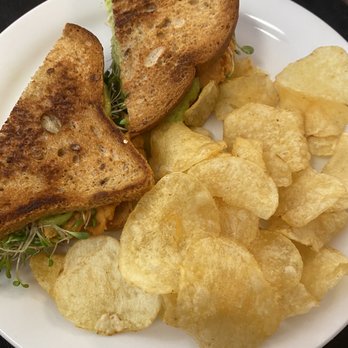 Tea Thyme Cafe - Hummus Sandwich, chips - Gluten-Free Near Me - Marble Falls, Texas