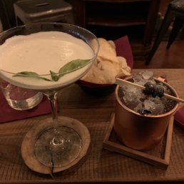 Basil vodka sour and Wild Mule*** Basil vodka sour and Wild Mule***