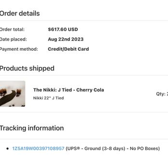 Ritual Salon - Sebastopol - Order confirmation for the two packs of hair, one of which was lost by Ritual. The salon refuses to refund or replace. - Hair Salons Near Me - Sebastopol, California