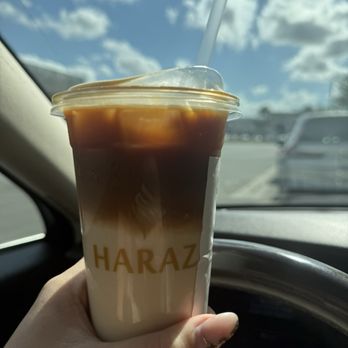 Haraz Coffee House - Iced oat milk latte with white chocolate - Coffee & Tea Near Me - Winter Park, Florida Haraz Coffee House - Iced oat milk latte with white chocolate - Coffee & Tea Near Me - Winter Park, Florida