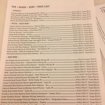 Bin + Board - Menu - Wine Bars Near Me - Brandon, Florida
