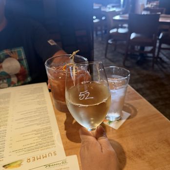 Seasons 52 - 0.0 wine (non alcoholic) and an old fashioned - New American Near Me - San Diego, California Seasons 52 - 0.0 wine (non alcoholic) and an old fashioned - New American Near Me - San Diego, California