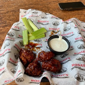 Rosati's Pizza - 6 boneless honey bbq wings (ate 2 before picture) - Pizza Near Me - Temecula, California Rosati's Pizza - 6 boneless honey bbq wings (ate 2 before picture) - Pizza Near Me - Temecula, California