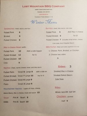 Menu photo 2 Lost Mountain BBQ company Romney, WV Menu photo 2 Lost Mountain BBQ company Romney, WV
