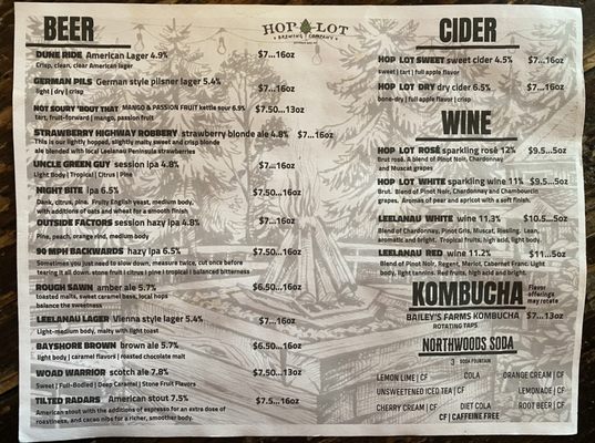 Menu photo 1 Hop Lot Brewing Suttons Bay, MI Menu photo 1 Hop Lot Brewing Suttons Bay, MI