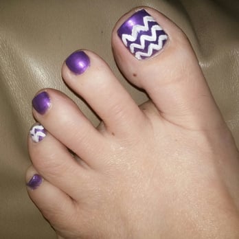 Lovely Nails - Sloppy not crisp uneven chevron print. Nails not painted evenly either. Not worth $30 could have done better myself. - Nail Salons Near Me - Fair Oaks, California