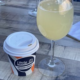 Small chai latte and ginger mimosa Small chai latte and ginger mimosa