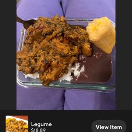 Legume dinner dish. Boiled plantain