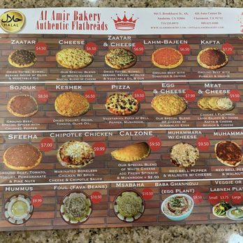 Al Amir Bakery - Menu2 - Bakeries Near Me - Anaheim, California